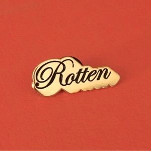 Rotten Lapel Pin Gold Brand New Free Ship